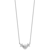Sterling Silver Rhodium-Plated Polished Sand Dollar and Starfish 16.5 inch with a 2 inch extention Necklace