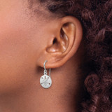 Sterling Silver Rhodium-plated Polished Sand Dollar Dangle Earrings