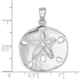 Sterling Silver Rhodium-plated Polished Sand Dollar Pendant - LP-4638EA44-2105