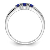 Sterling Silver Rhodium-plated Polished Sapphire Ring - QR-3548A75F-3383