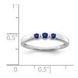 Sterling Silver Rhodium-plated Polished Sapphire Ring - QR-3548A75F-3383