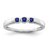 Sterling Silver Rhodium-plated Polished Sapphire Ring - QR-A3644F8F-7562
