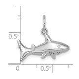 Sterling Silver Rhodium-Plated Polished Shark Pendant - PL-C3AE4B30-7907