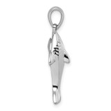 Sterling Silver Rhodium-plated Polished Shark Pendant - QG-F51660F2-9406