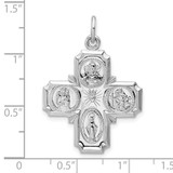 Sterling Silver Rhodium-plated Polished Solid Miraculous Medal Pendant - QC-0EBFC0E0-6679