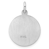 Sterling Silver Rhodium-plated Polished Solid Saint Francis Pendant