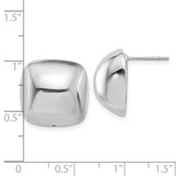 Sterling Silver Rhodium-plated Polished Square Post Earrings - QE-DC265C7E-7485