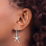 Sterling Silver Rhodium-plated Polished Starfish Dangle Earring - LE-EA5327EB-8001