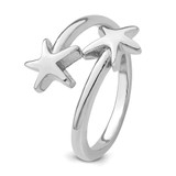 Sterling Silver Rhodium-plated Polished Starfish Double Adjustable Ring - LR-A1D2A116-4950