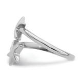 Sterling Silver Rhodium-plated Polished Starfish Double Adjustable Ring - LR-EB7B2C66-6849
