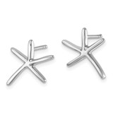 Sterling Silver Rhodium-plated Polished Starfish Post Earring - LE-96B5B2F9-5693