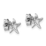Sterling Silver Rhodium-plated Polished Starfish Post Earring - LE-F1DE30FD-2351