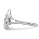 Sterling Silver Rhodium-plated Polished Synthetic Turquoise Ring - QR-39B104F0-4287