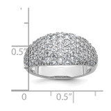 Sterling Silver Rhodium-plated Polished Tapered Pave CZ Size 6 Ring