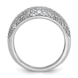 Sterling Silver Rhodium-plated Polished Tapered Pave CZ Size 8 Ring