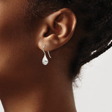 Sterling Silver Rhodium-plated Polished Teardrop Earrings