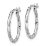 Sterling Silver Rhodium-plated Polished Textured 1.60mm Hoop Earrings - QE-8B5743F4-5022