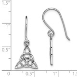 Sterling Silver Rhodium-plated Polished Trinity Knot Dangle Earrings