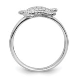 Sterling Silver Rhodium-plated Polished Turtle Ring - LR-ED2B4B3D-8822