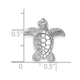 Sterling Silver Rhodium-plated Polished Turtle Tie Pin