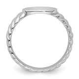 Sterling Silver Rhodium-plated Polished Twist Signet Ring - QR-8E291424-7812