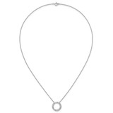Sterling Silver Rhodium-plated Polished Twisted CZ Circle 17.75 inch Necklace