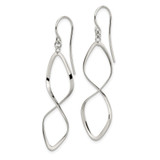 Sterling Silver Rhodium-plated Polished Twisted Dangle Earrings