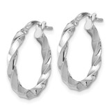 Sterling Silver Rhodium-plated Polished Twisted Hoop Earrings - QE-82621092-5263