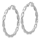 Sterling Silver Rhodium-plated Polished Twisted Hoop Earrings - QE-FFEBA1A0-5309
