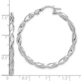 Sterling Silver Rhodium-plated Polished Twisted Hoop Earrings - QE-FFEBA1A0-5309