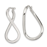 Sterling Silver Rhodium-plated Polished Twisted Oval Hoop Earrings - QE-2EBA30AF-6280