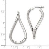 Sterling Silver Rhodium-plated Polished Twisted Oval Hoop Earrings - QE-2EBA30AF-6280