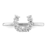 Sterling Silver Rhodium-plated Polished U Shaped Clear CZ Ring - QR-2D0C24C4-3668