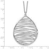 Sterling Silver Rhodium-plated Polished w/ 1.75in Ext. Necklace
