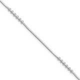 Sterling Silver Rhodium-plated Polished w/.5in extension Anklet