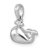 Sterling Silver Rhodium-Plated Polished Whale Pendant - PL-1140884F-6301