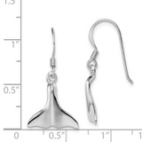 Sterling Silver Rhodium-plated Polished Whale Tail Dangle Earrings - QE-05A0CDD9-9433