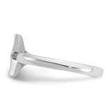 Sterling Silver Rhodium-plated Polished Whale Tail Ring - QR-DF880317-2188