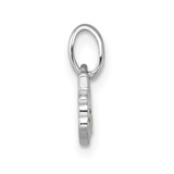 Sterling Silver Rhodium-plated Polished White and Rainbow Enamel Unicorn Cupcake Childrens Pendant
