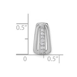 Sterling Silver Rhodium-plated Polished White CZ Chain Slide Pendant