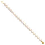 14k 7-8mm White Round Saltwater Akoya Cultured Pearl 8 inch Bracelet - PL-1C334038-4593