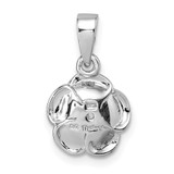 Sterling Silver Rhodium-plated Polished White CZ Flower Pendant