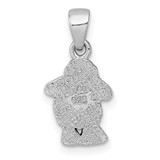 Sterling Silver Rhodium-plated Polished with Black Enamel Sheep Charm Pendant