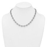 Sterling Silver Rhodium-plated Puffed Anchor/Mariner Link 18 inch Necklace - QG-B95FBFB1-3606