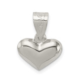 Sterling Silver Rhodium-plated Puffed Heart Charm - QC-347304AB-6037