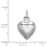 Sterling Silver Rhodium-plated Puffed Heart Charm - QC-819A3475-8790