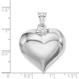 Sterling Silver Rhodium-plated Puffed Heart Pendant - QC-20A6882D-6952