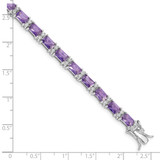 Sterling Silver Rhodium-plated Purple and Clear CZ Bracelet - QX-24F1F580-2727