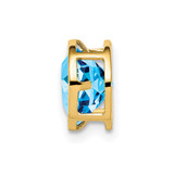 14k 7mm Blue Topaz bezel pendant