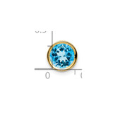 14k 7mm Blue Topaz bezel pendant